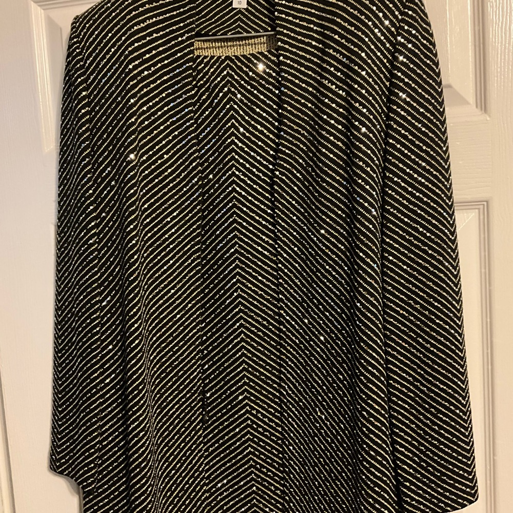 St. John Black and White Striped Blazer
